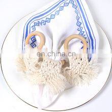 Table Decor Accessories Napkin Rings Wholesale Macrame Boho Dining Table Decoration Tassel Napkin Ring thumbnail-4