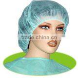 Disposable Surgical Nonwoven Bouffant Caps PP 10gsm Round Caps White Blue Green Orange Pink Latex Free Elastic