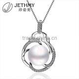 Popular Srew Shaped White CZ Platinum Plated Mother's Jewelry Pendant thumbnail-1