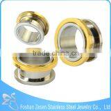 Competitive Price Medical Steel Gold Ear Tunnels Body Jewelry Piercing Wholesale thumbnail-4