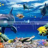 New design sea world whale looking best selling wall and floor tile 3d