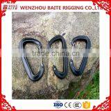 Mini Carabiner Aluminum Hook ,Outdoor Embossed D Shaped Carabiner Bit Hammock Aluminum Snap Hook,Black Aluminum Hook thumbnail-1