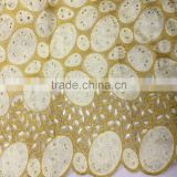 2016 alibaba China cupion african lace embroidered organza bridal lace fabric guipure lace fabric
