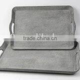 S/2 Rectangle Metal Tray W/Antique Rusty