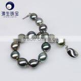 baroque shape tahitianreal pearl bracelet for women