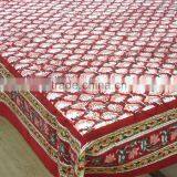 Dholamaru Floral Cotton Hand Block Printed Cotton Tablecloth thumbnail-1