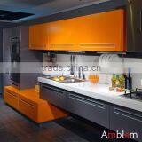 2013 KT301 wooden grain and lacquer mix kitchen cabinet