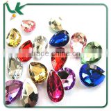 13*18mm DIY Accessories Assorted Color Point Back Tear Drop Plastic Gemstones