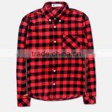 Latest Style Plaid Casual Men Shirt Turn-down Collar Shirt