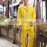 High visibility yellow motorcycle riding rain suit