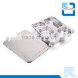 5 Grids Stainless Steel Snack Plate & Fast Food Tray thumbnail-4