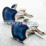Exquisite men blue apple-shaped cufflink with brand elements cufflink for promotion