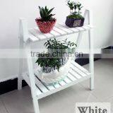 White Folding MDF the Two Tier Flower and Plant Display Shelf thumbnail-1