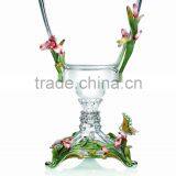 RORO Chanson Orchid Enamel Crystal Glass Decorative Vase Flower Receptacle