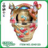 Ceramic Brown Strawberry Songbird Indoor Fountain With LED Light thumbnail-1