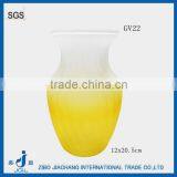 Frosted Yellow Big Vase Home Glass Decor thumbnail-1