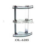 bathroom 3 tier corner glass shelf