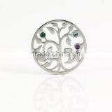 Beautiful Stainless Steel Inlay Zircon Tree of Life Pendant thumbnail-3