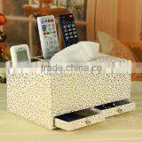 Wholesale Custom Manufacturers Selling Leather Tissue Box, Multi-function Drawer Storage Box