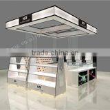 Wood Veneer Material Jewelry Showcase Kiosk With Led Strip Light for Shop Decoration Design thumbnail-6