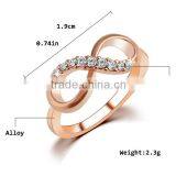2016 New Fashion Jewelry 14k Real Rose Gold Plated Crystal Piston Ring thumbnail-2