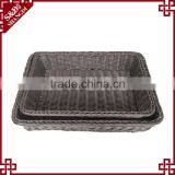 Set of 2 Plastic Wicker Bathroom Storage Basket for Home or Hotel thumbnail-4