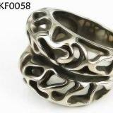Black Gemstone Titanium Steel Ring Jewerly Silver For Mens thumbnail-3