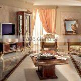 Elegant Living Room Wooden Brown Color Hand Carved TV Cabinet With Matching Display Cabinet/Storage Cabinet(MOQ=1 SET) thumbnail-1