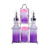 4 Pieces Glass Cruet Set With Metal Rack thumbnail-1