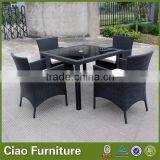 Black Rattan Furniture Dining Set Table With Middle Hole thumbnail-1