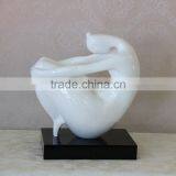 White Resin Modern Fat Lady Art Sculpture thumbnail-1