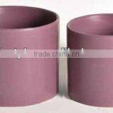 Oblate Cylindrical Glazed Solid Color Ceramic Flower Pot