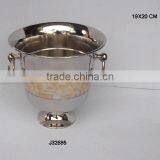 Nickel Plated Aluminium Wine Cooler With Mosaic of Mother of Pearl