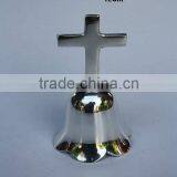Silver Plated Brass Bell With Cross Handle Made in Brass thumbnail-1