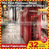 2014 Metal Public Wall Mirror Red London Antique Telephone Booth Decoration for Sale thumbnail-4