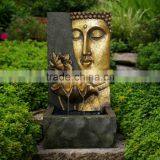 Large Garden Outdoor Decorations Marble Stone Carving Buddha Statues Waterfall