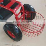 Heavy Duty Adjustable Tractor Garden Scoot With Round Basket thumbnail-3