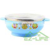 Shockproof Sucker and Handle Stainless Steel Baby Bowls With Lids thumbnail-3