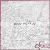 White Floral Chiffon Lace Embroidery Fabric, Fashion Applique Designs Lace thumbnail-2