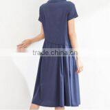 Asymmetric Placket Dress /Women's Cotton Skirt thumbnail-3