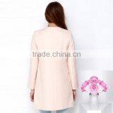 HAODUOYI Women Autumn Contrast OL Round Neck Long Line Trench Coat Outwear thumbnail-2