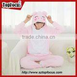 Adult 100% Cotton Pink Pig Sleepsuit Pajamas Mascot Costume thumbnail-2