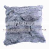 CX-D-17 Home Decoration Pillow Patchwork Real Rabbit Fur Cushion & Pillow Cover thumbnail-4
