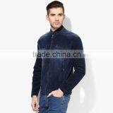 Fashion Denim Import Jacket With Zipper and Pocket Wholesale Dark Blue thumbnail-4