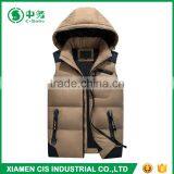 New Product Comfortable Warm Outwear Mens Winter Duck Down Vest With Hood thumbnail-2