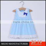 MGOO Imported Cotton Children Sleepwear Dress Blue Plain Sleeveless A Line 2 Years Old Dress CS014 thumbnail-1
