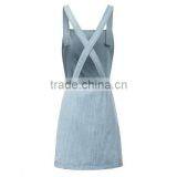 EY0562A 2015 New Style Women Condole Belt Big Pocket Cowboy Dress thumbnail-3