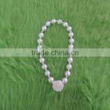Children Plastic Necklace Girl Party Pearl Necklace With Rose thumbnail-3