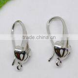 Earwire, Copper, Silver Tone , 18x10mm With Loop Pairs thumbnail-1