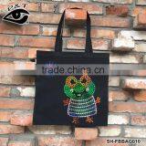 Frog Rhinestone Transfers Tote Bags Black Canvas Bags thumbnail-2